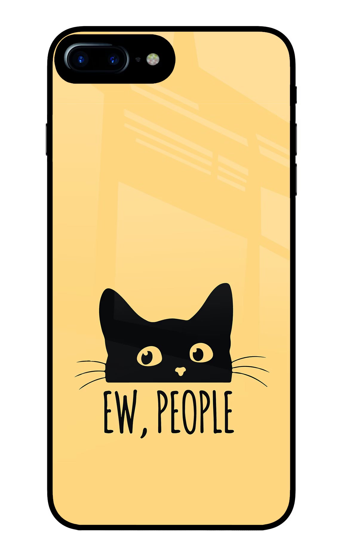 Ew People Catitude iPhone 8 Plus Glass Case Back Cover by Casekaro