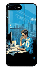Focused Hustler (AI Generated) iPhone 8 Plus Glass Case
