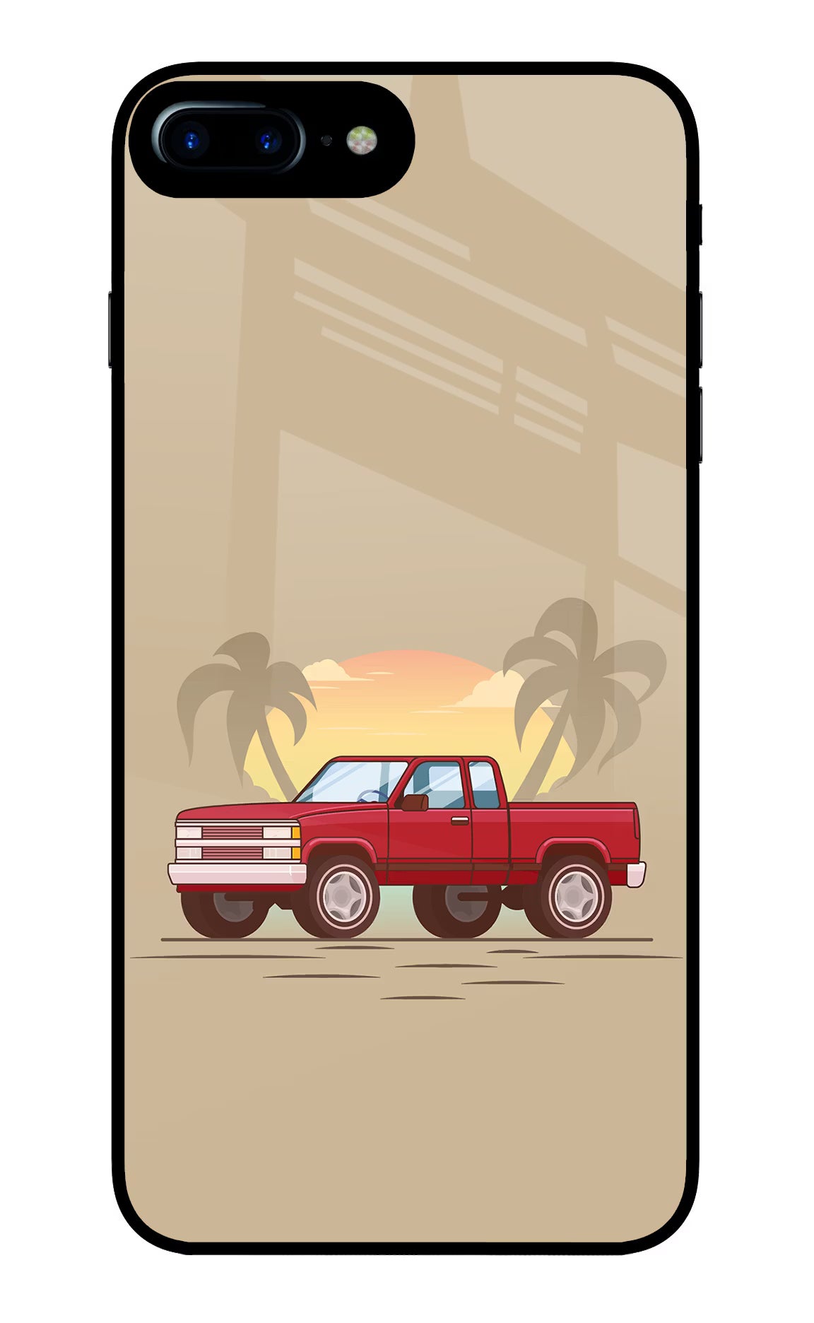 Desert Classic Drive iPhone 8 Plus Glass Case Back Cover by Casekaro