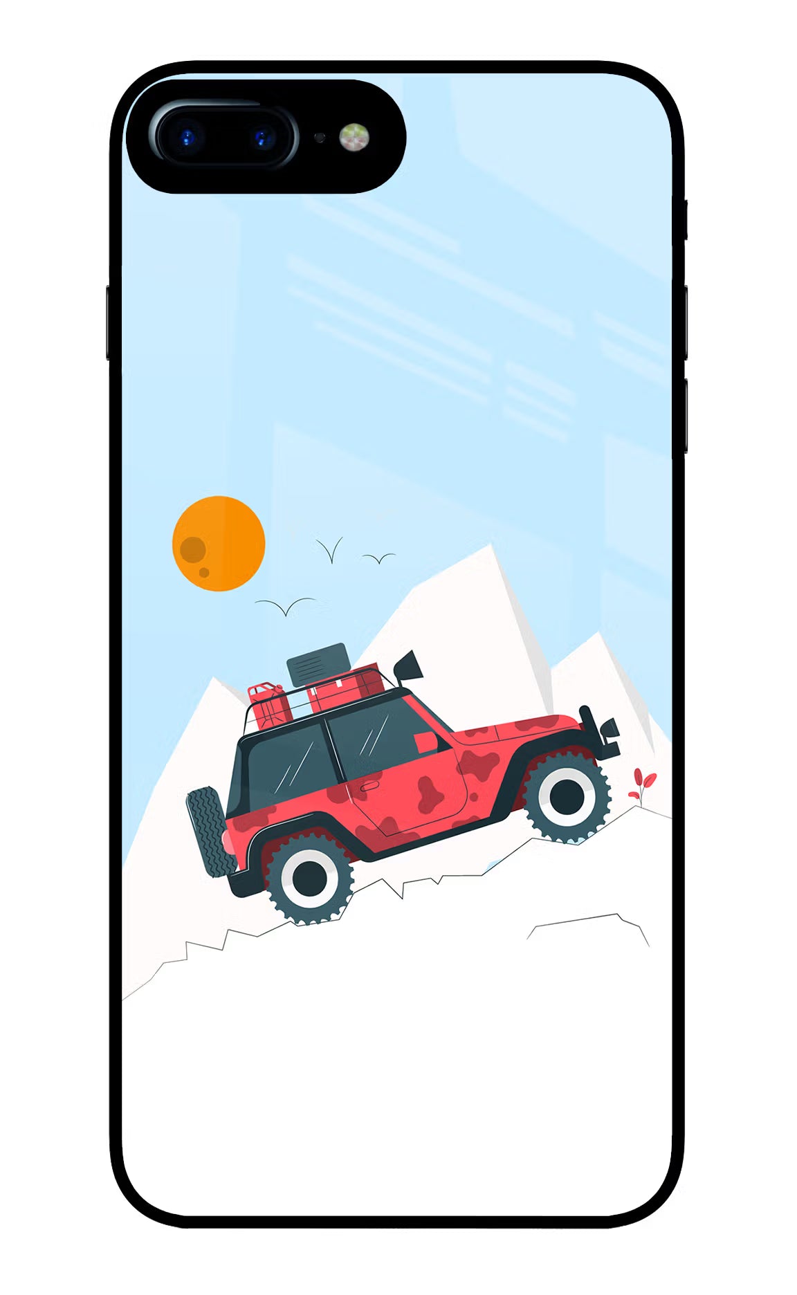 Mountain Trail Beast iPhone 8 Plus Glass Case Back Cover by Casekaro