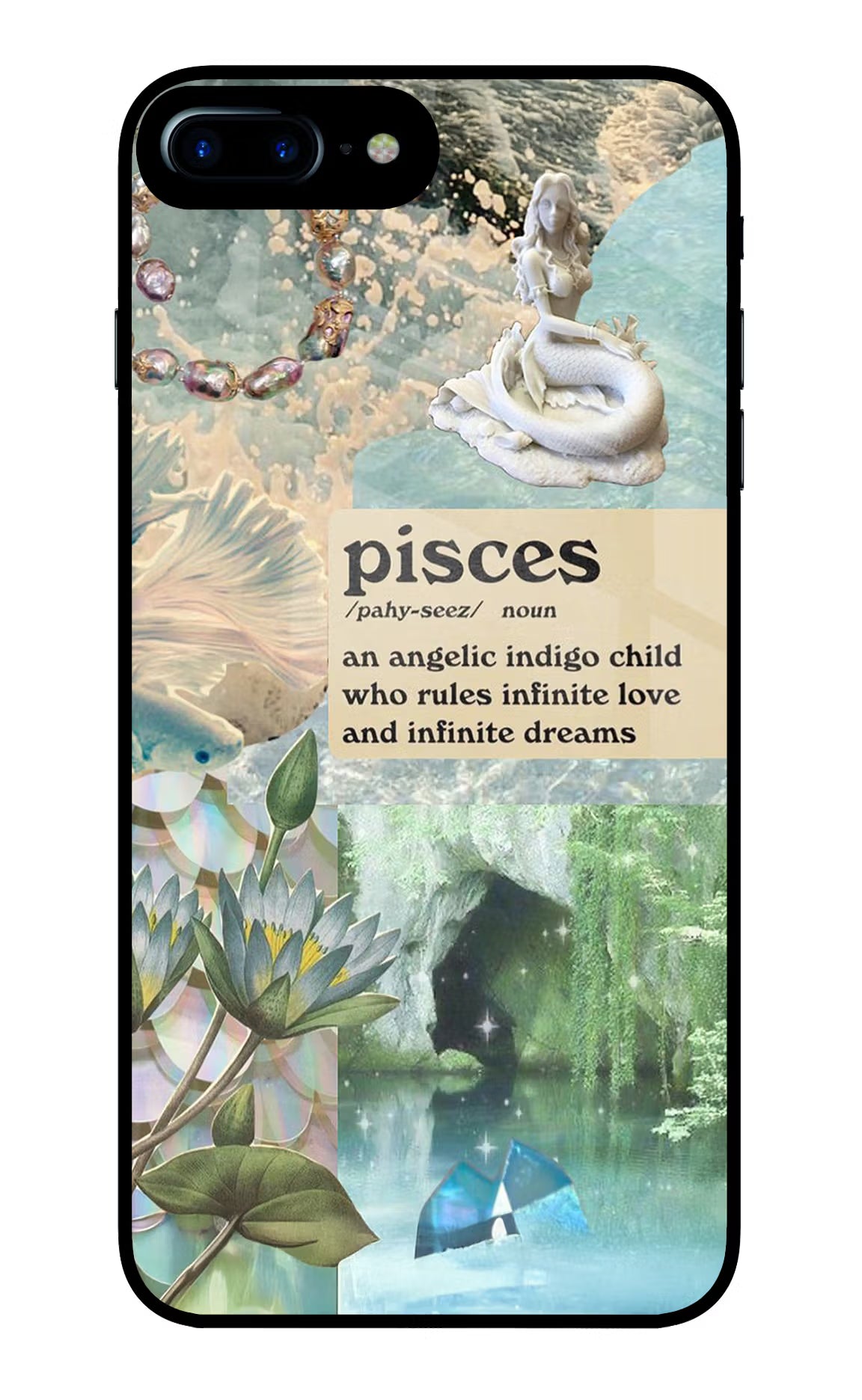 Pisces Zodiac iPhone 8 Plus Glass Case Back Cover by Casekaro