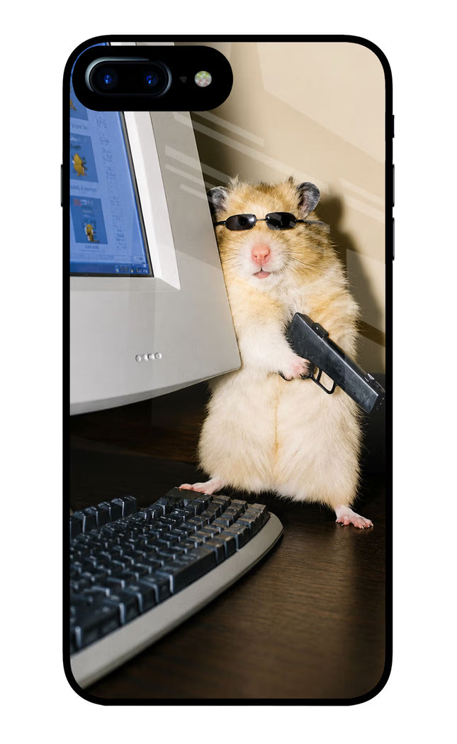 Hacker Hamster iPhone 8 Plus Glass Case