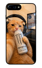 Gamer Cat Energy iPhone 8 Plus Glass Case