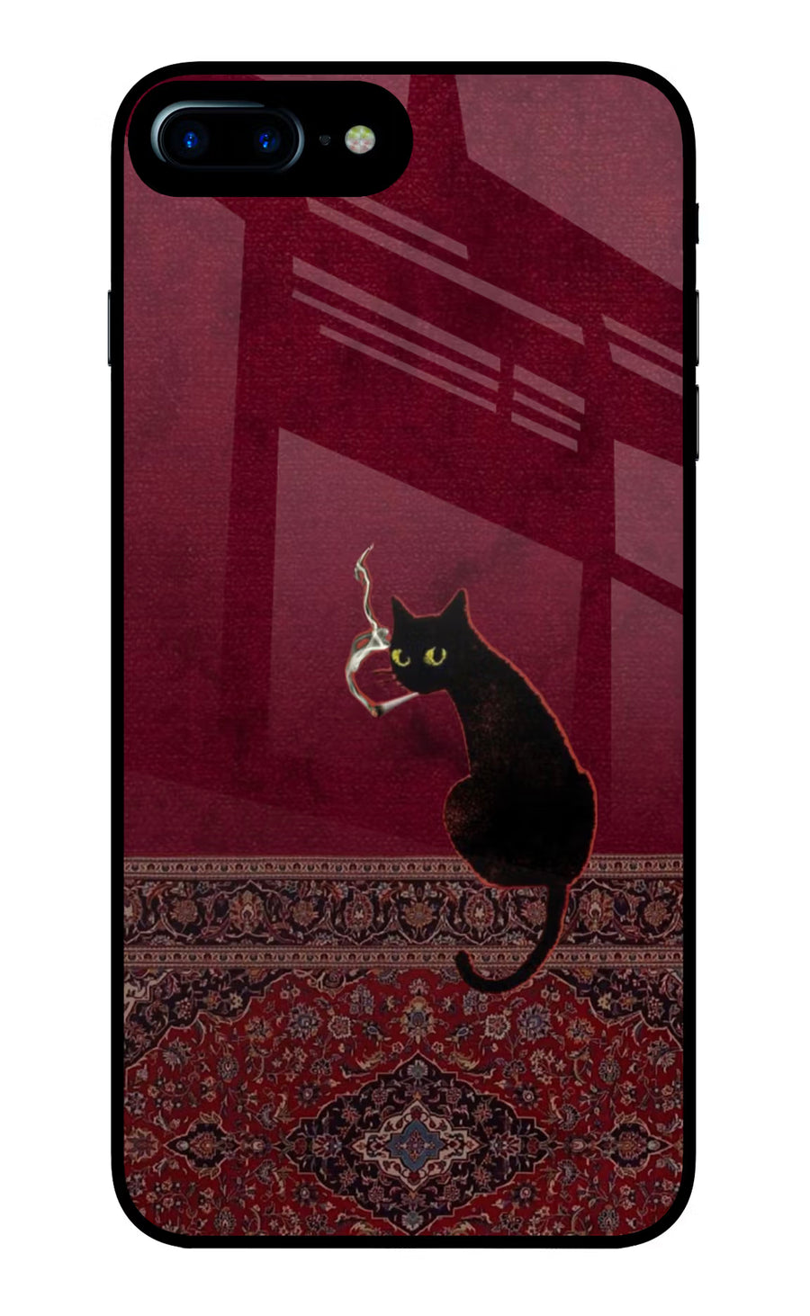 Midnight Cat iPhone 8 Plus Back Cover, Glass case