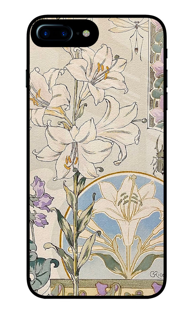 White Lily iPhone 8 Plus Glass Case