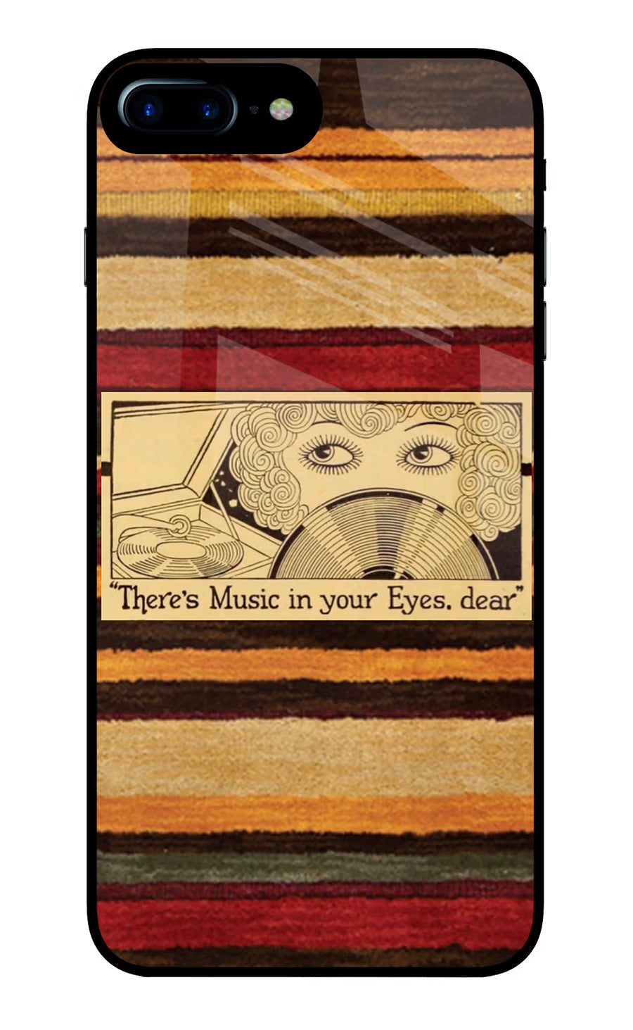 Vinyl Stripes iPhone 8 Plus Back Cover, Glass case