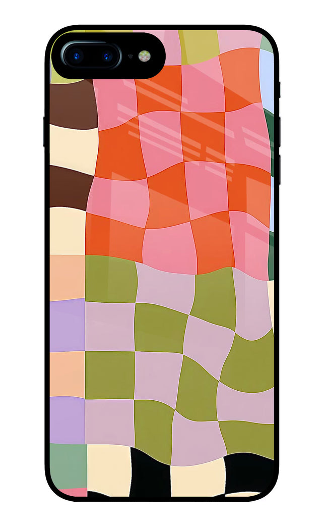 Wavy Grid iPhone 8 Plus Glass Case