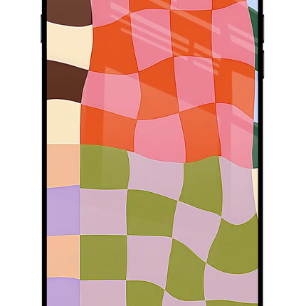 Wavy Grid iPhone 8 Plus Glass Case Back Cover by Casekaro
