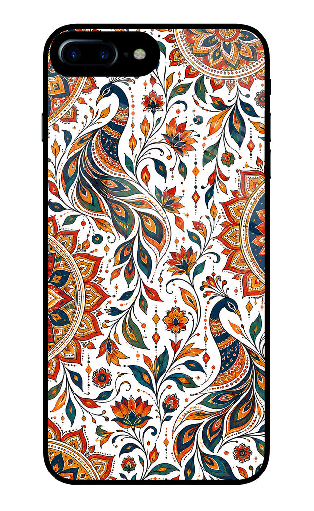 White Mayura iPhone 8 Plus Glass Case
