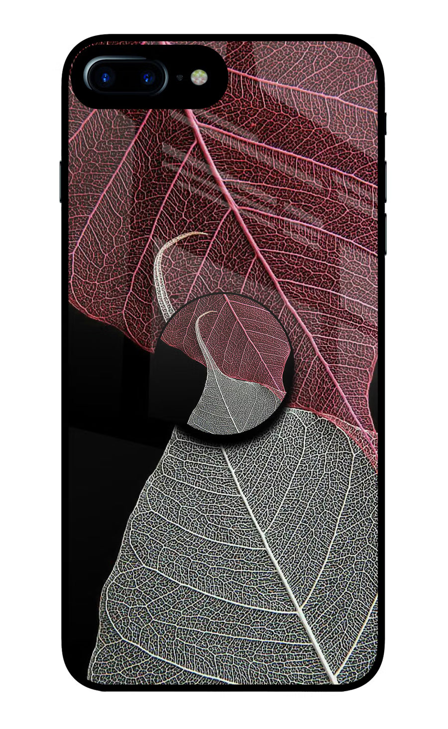Leaf Pattern iPhone 8 Plus Pop Case, Glass case