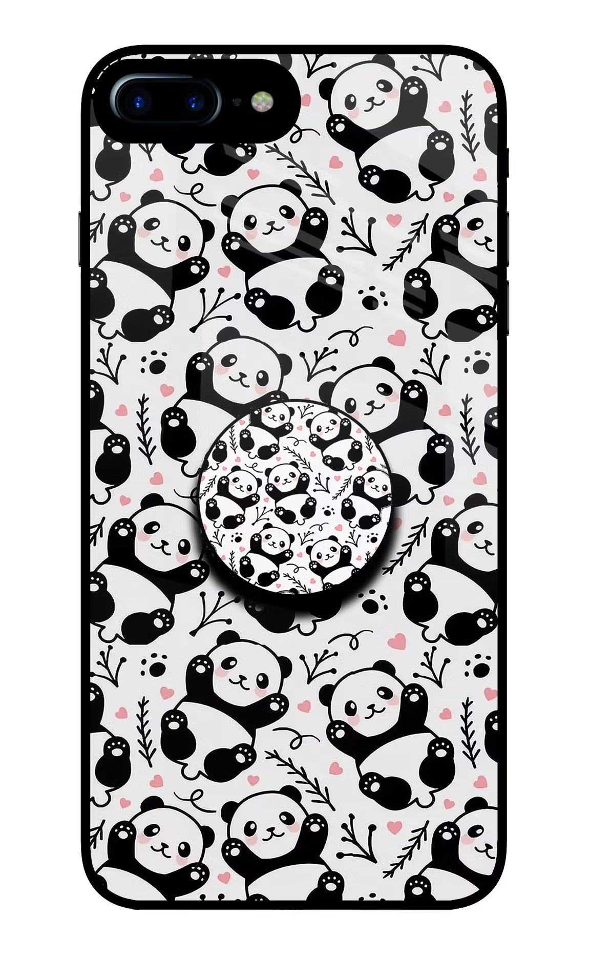 Cute Panda iPhone 8 Plus Glass Case