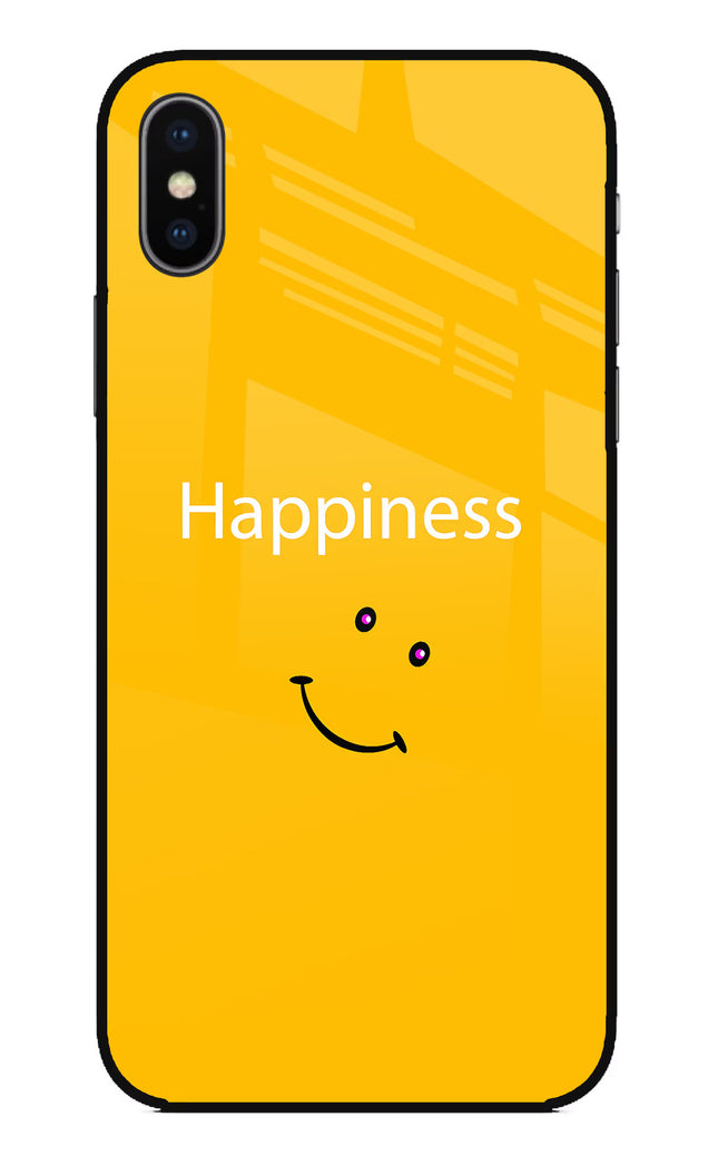 Happiness With Smiley iPhone X Glass Case
