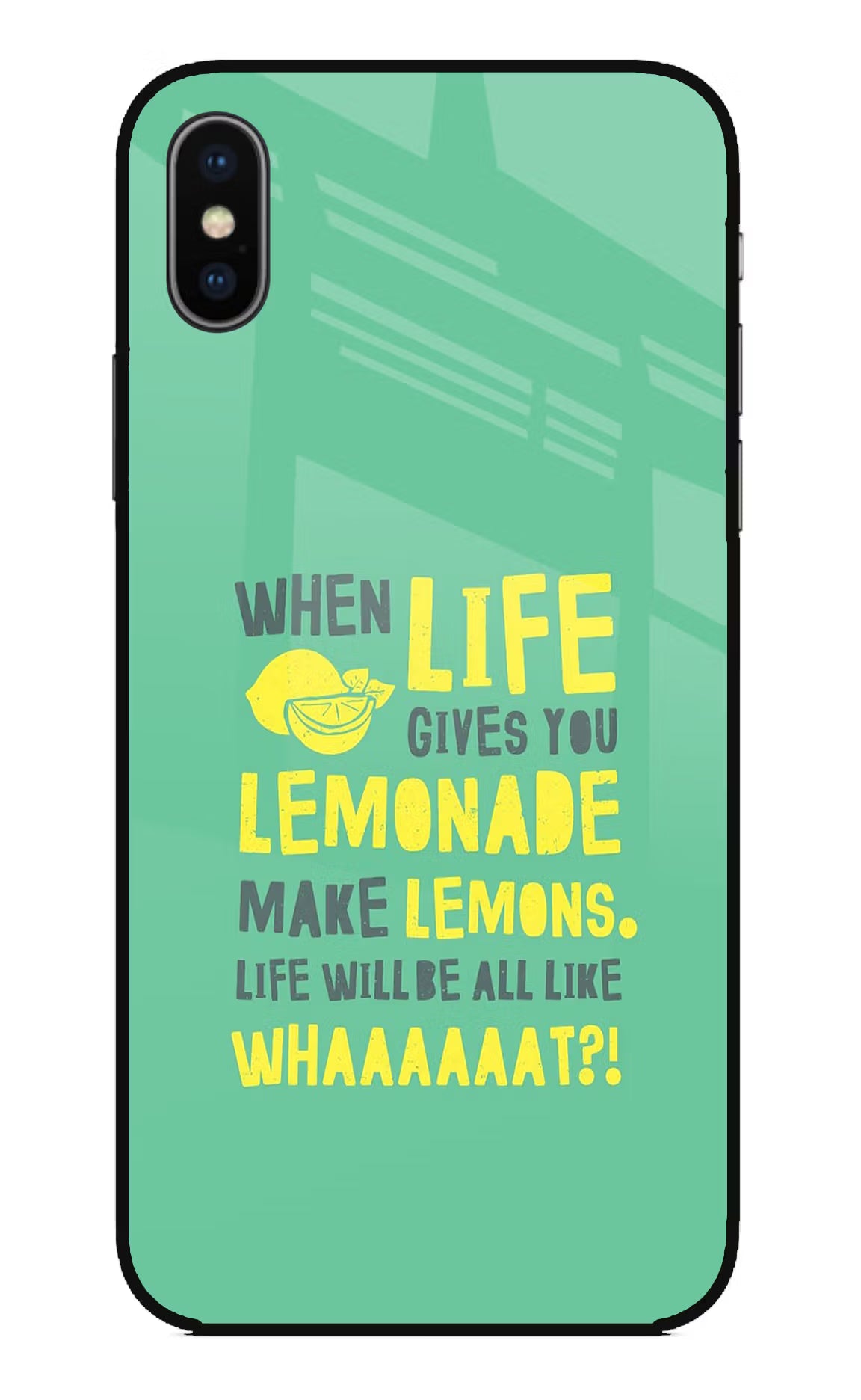 Quote iPhone X Glass Case Back Cover by Casekaro