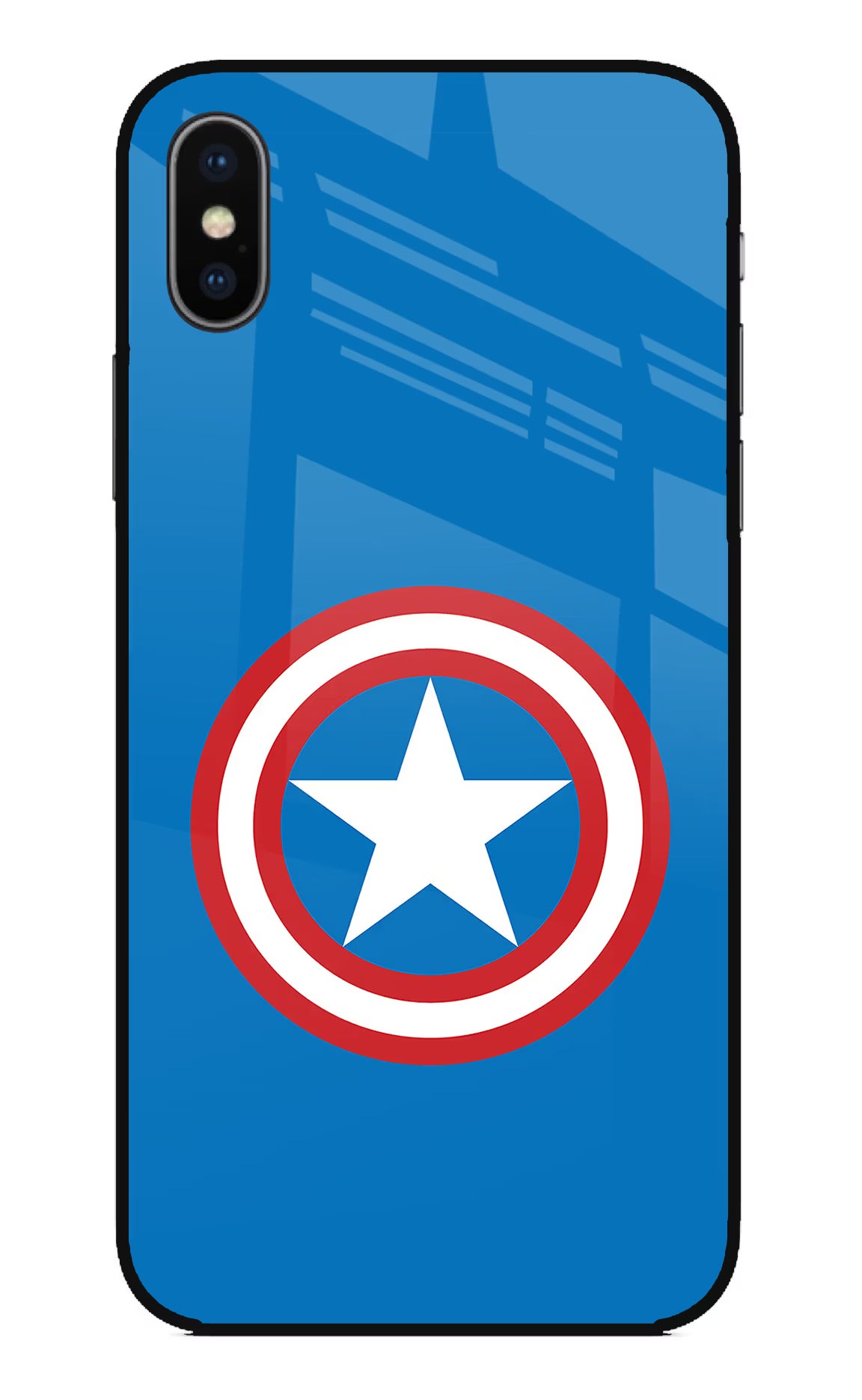 Captain America Logo iPhone X Glass Case Back Cover by Casekaro