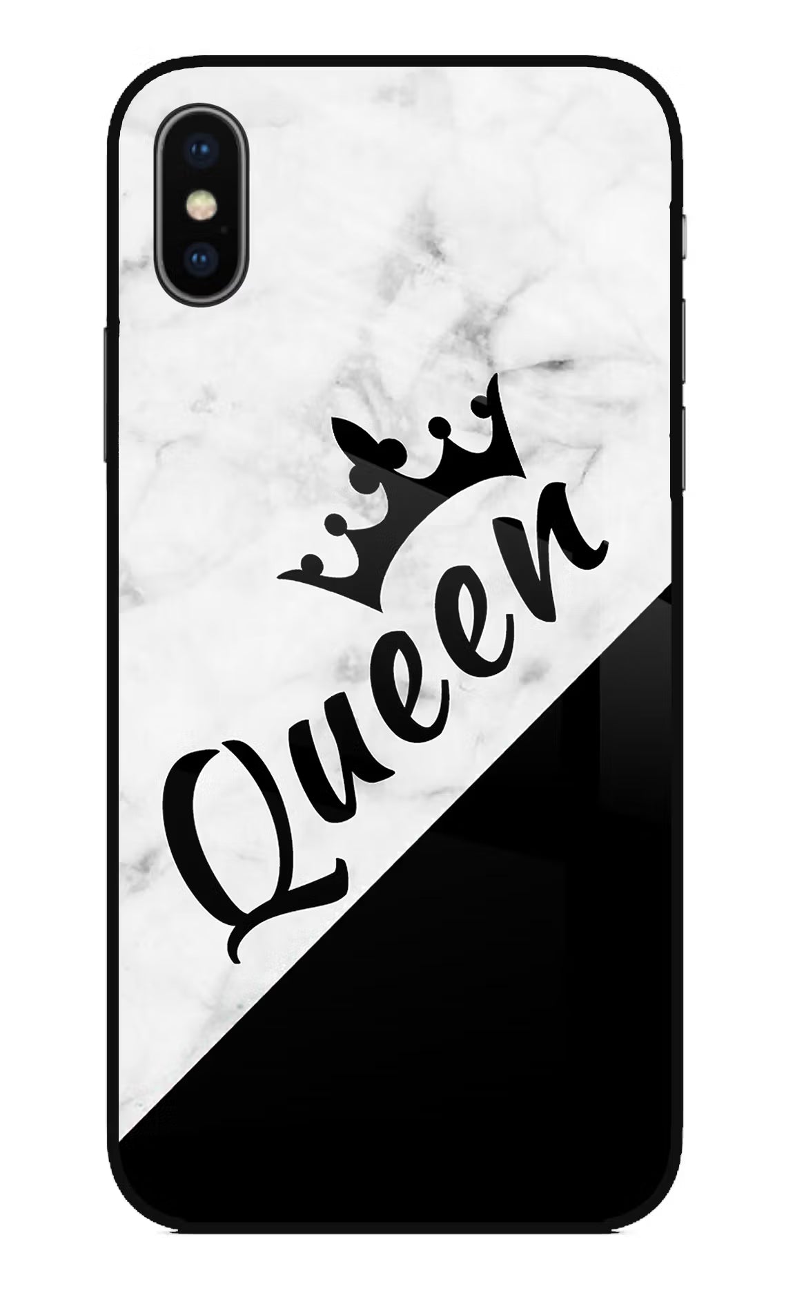 Queen iPhone X Glass Case Back Cover by Casekaro
