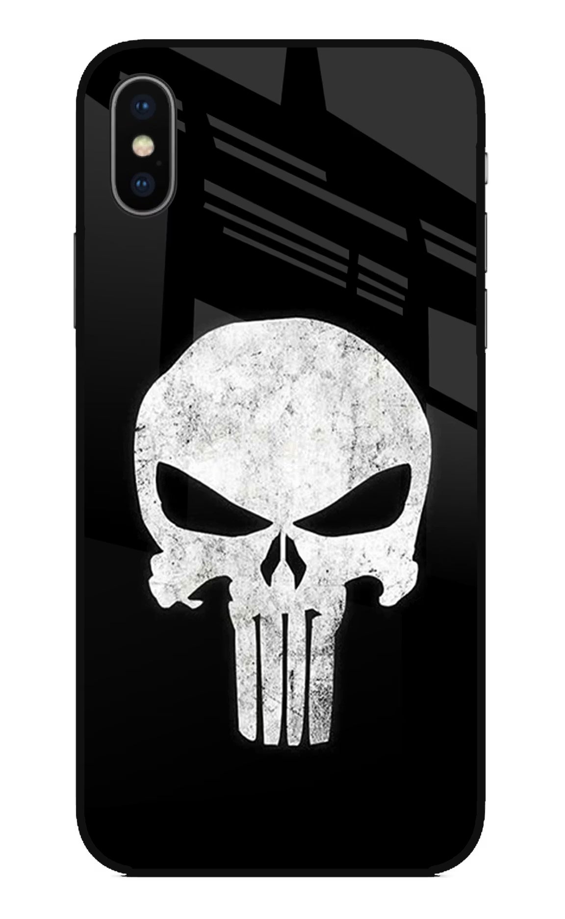 Punisher Skull iPhone X Glass Case Back Cover by Casekaro