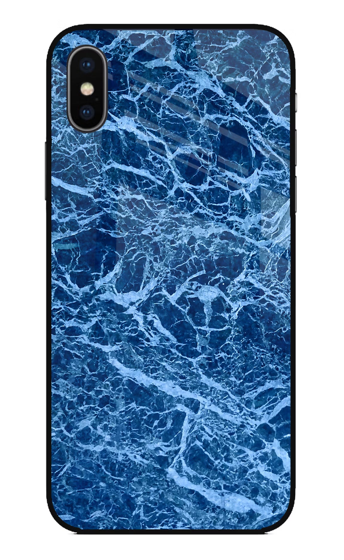 Blue Marble iPhone X Glass Case Back Cover by Casekaro
