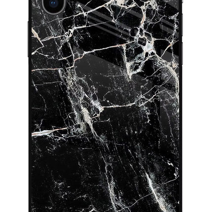 Black Marble Texture iPhone X Glass Case