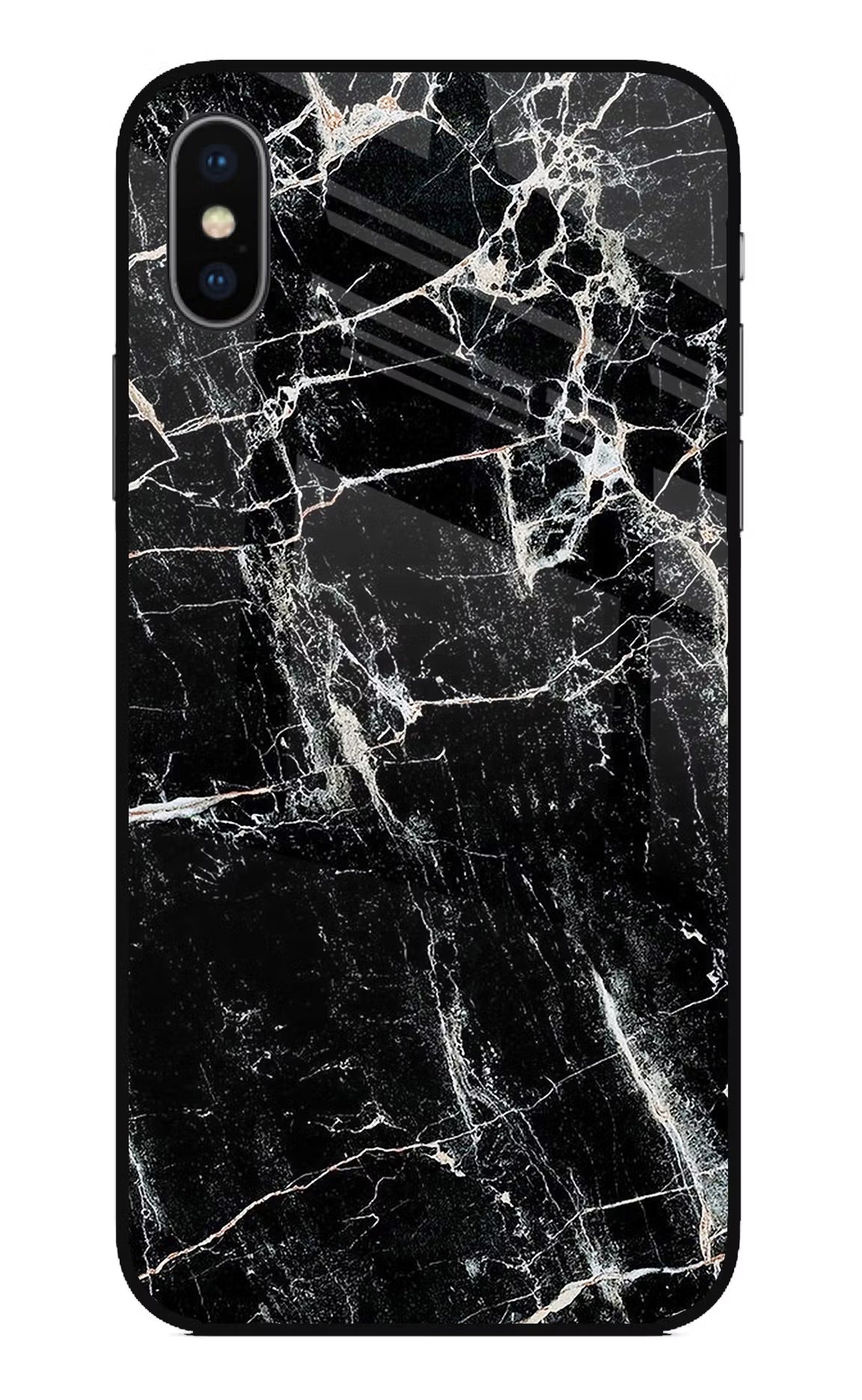 Black Marble Texture iPhone X Glass Case