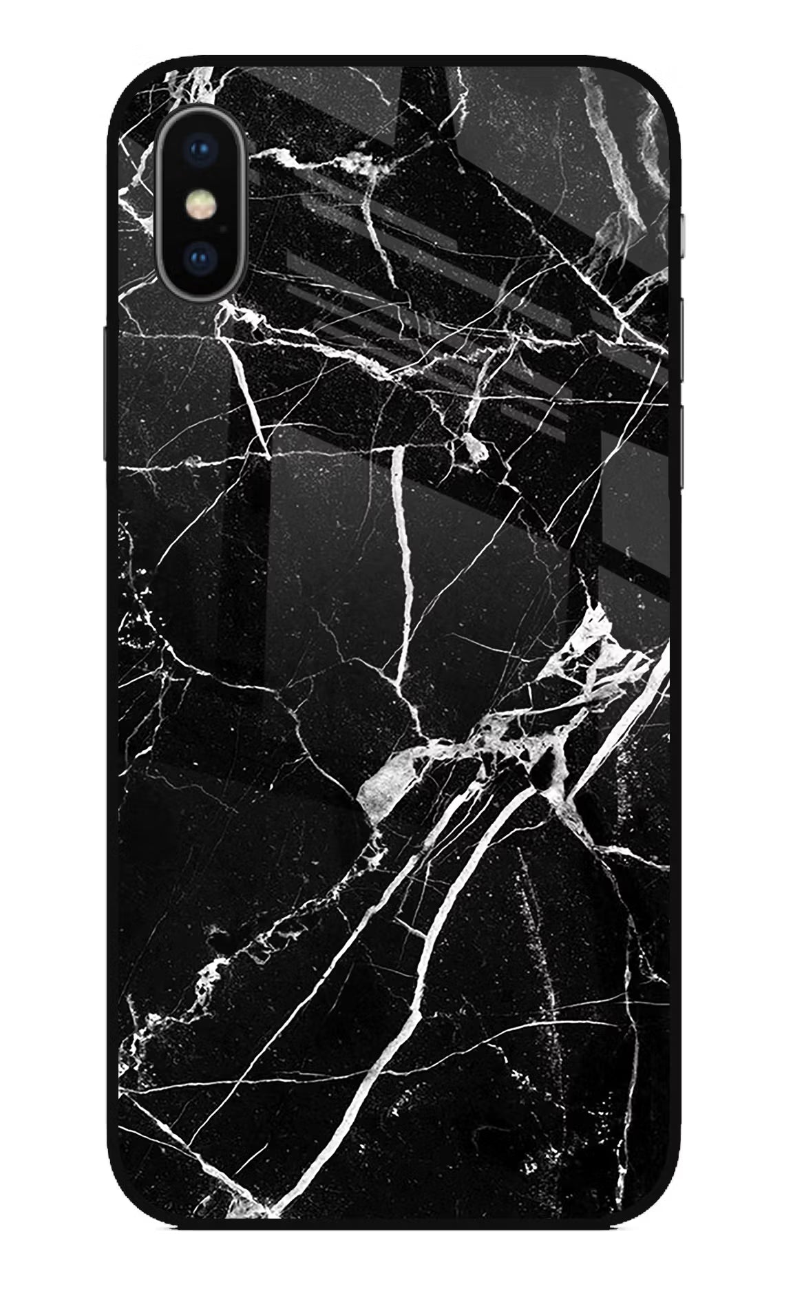 Black Marble Pattern iPhone X Glass Case