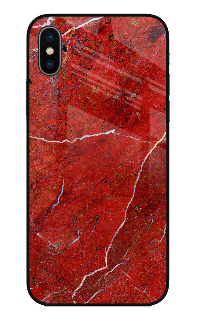Red Marble Design iPhone X Glass Case