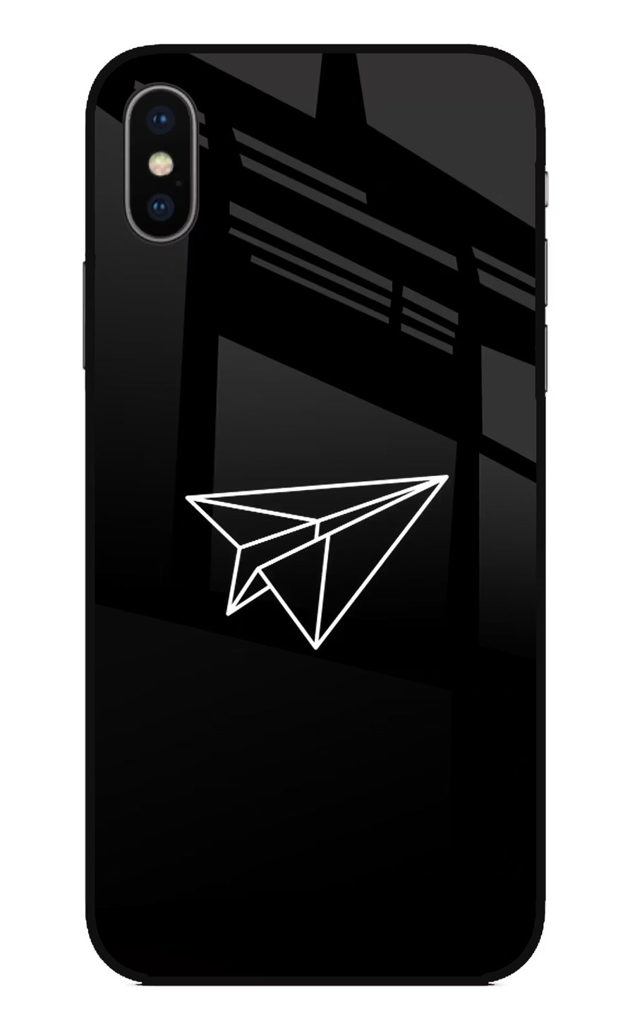 Paper Plane White iPhone X Back Cover, Glass case