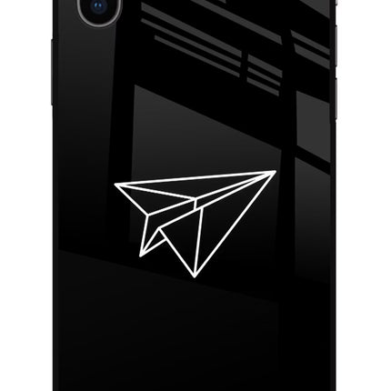 Paper Plane White iPhone X Glass Case