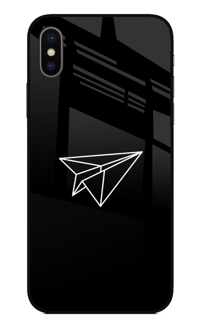 Paper Plane White iPhone X Glass Case