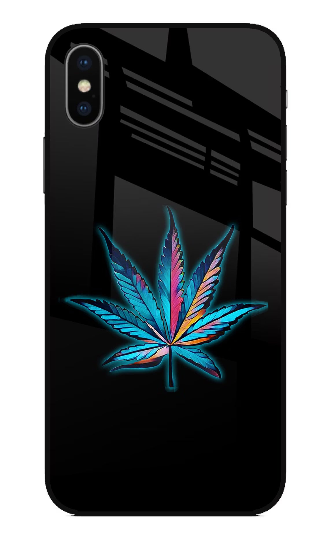 Weed iPhone X Glass Case Back Cover by Casekaro