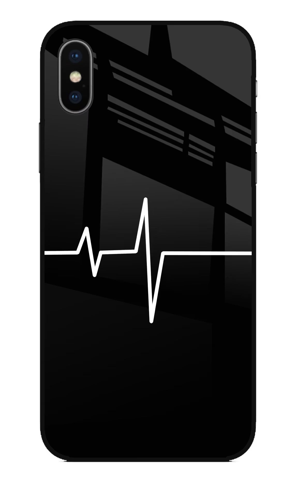 Heart Beats iPhone X Glass Case Back Cover by Casekaro