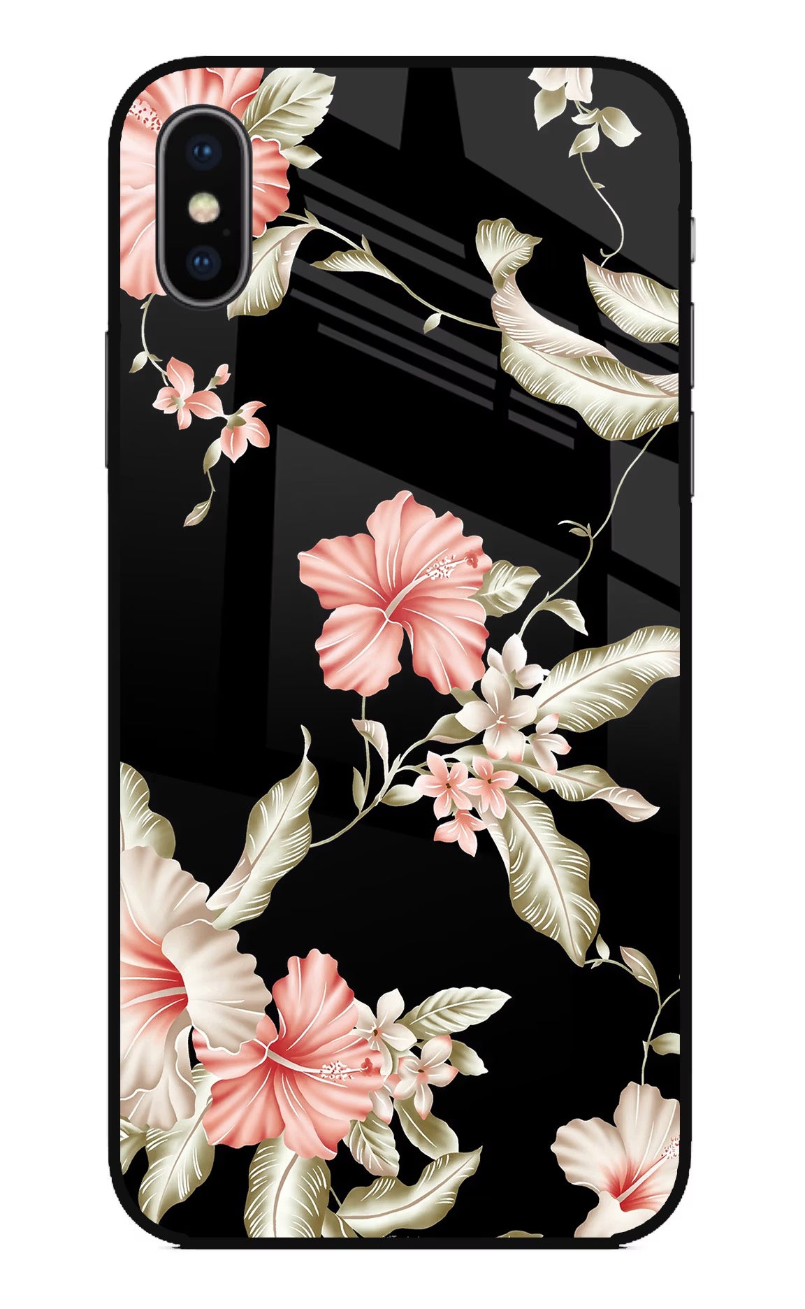 Flowers iPhone X Glass Case Back Cover by Casekaro