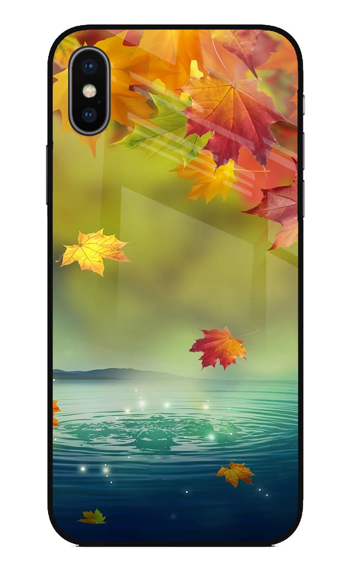 Flowers iPhone X Glass Case Back Cover by Casekaro
