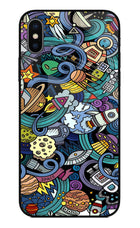Space Abstract iPhone X Glass Case