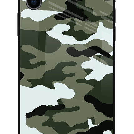 Camouflage iPhone X Glass Case