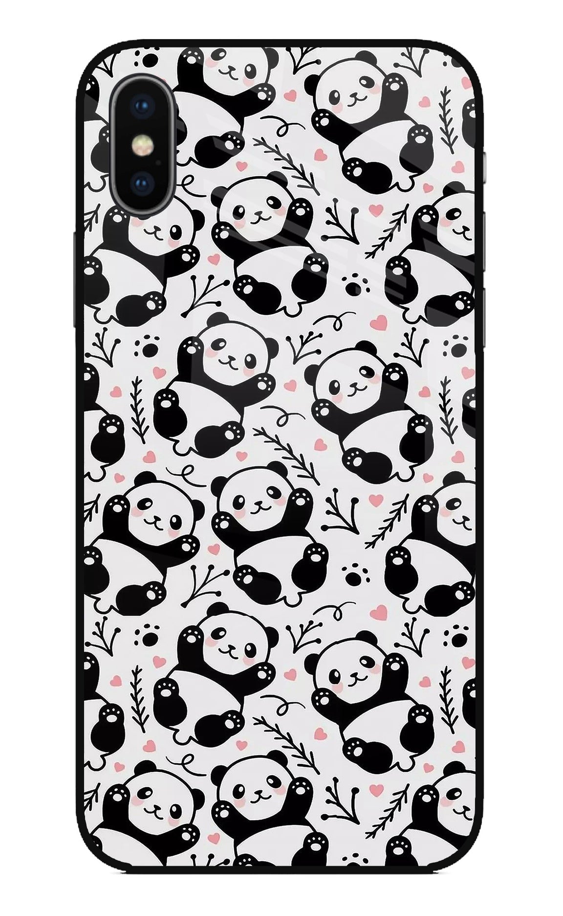 Cute Panda iPhone X Glass Case