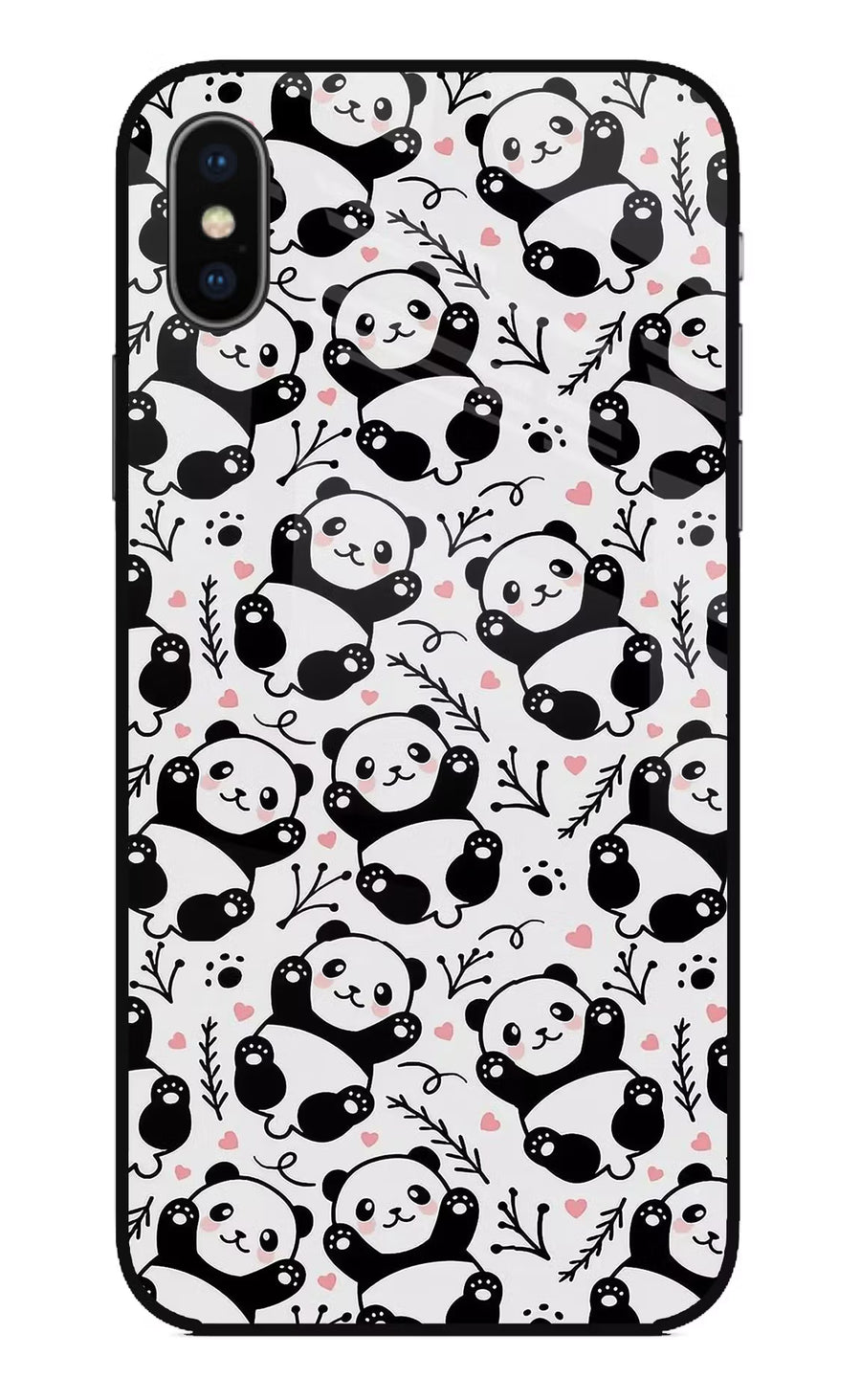 Cute Panda iPhone X Back Cover, Glass case