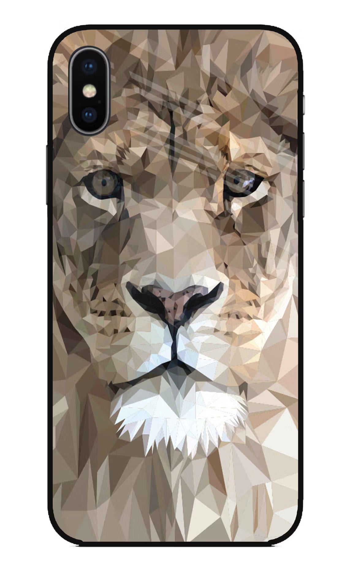Lion Art iPhone X Glass Case Back Cover by Casekaro