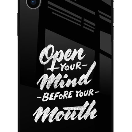 Open Your Mind Before Your Mouth iPhone X Glass Case