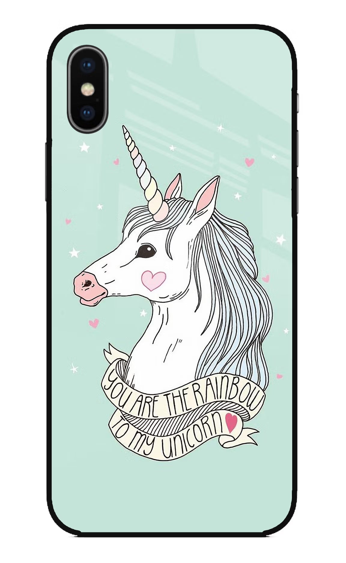 Unicorn Wallpaper iPhone X Glass Case Back Cover by Casekaro