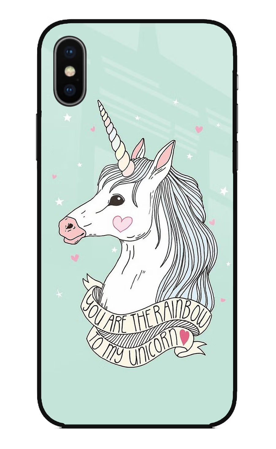 Unicorn Wallpaper iPhone X Back Cover, Glass case