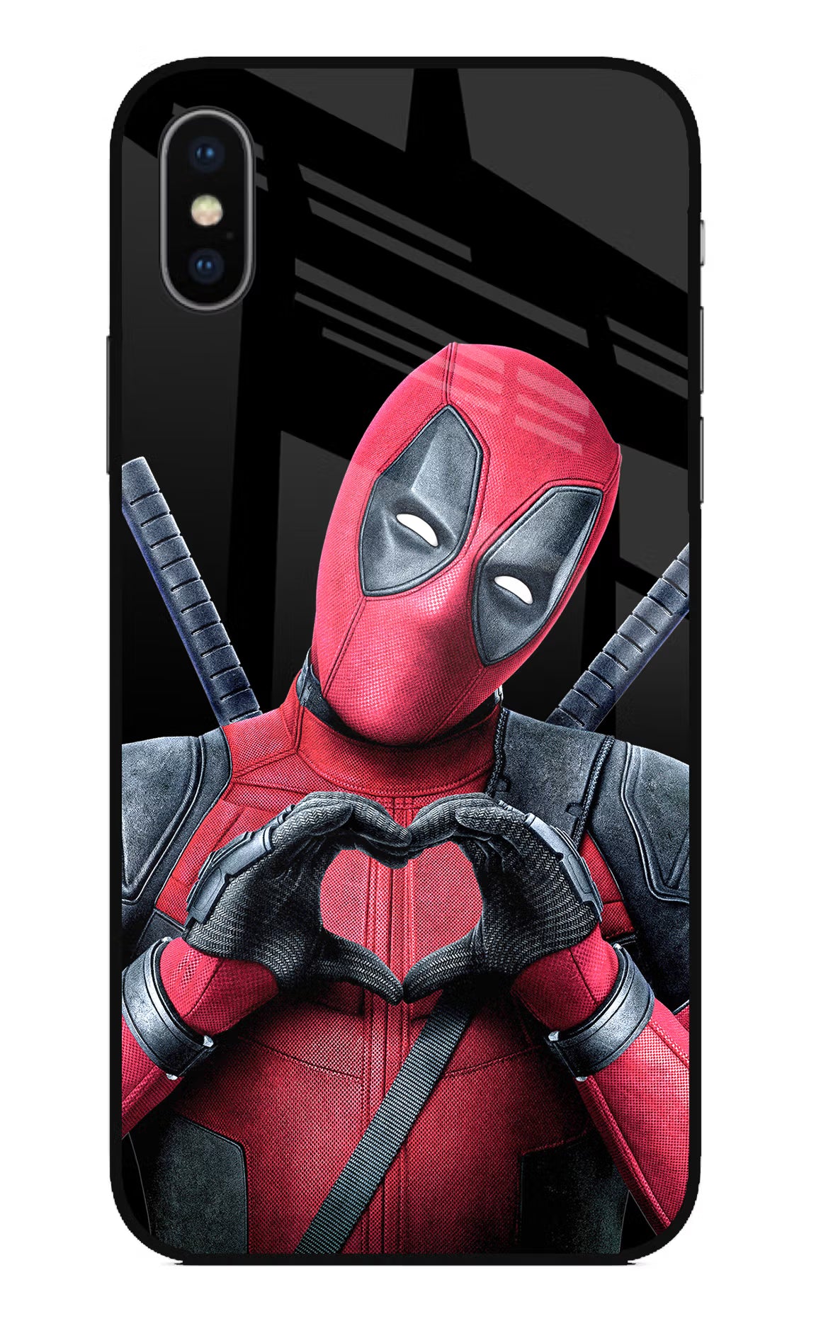 Deadpool iPhone X Glass Case Back Cover by Casekaro