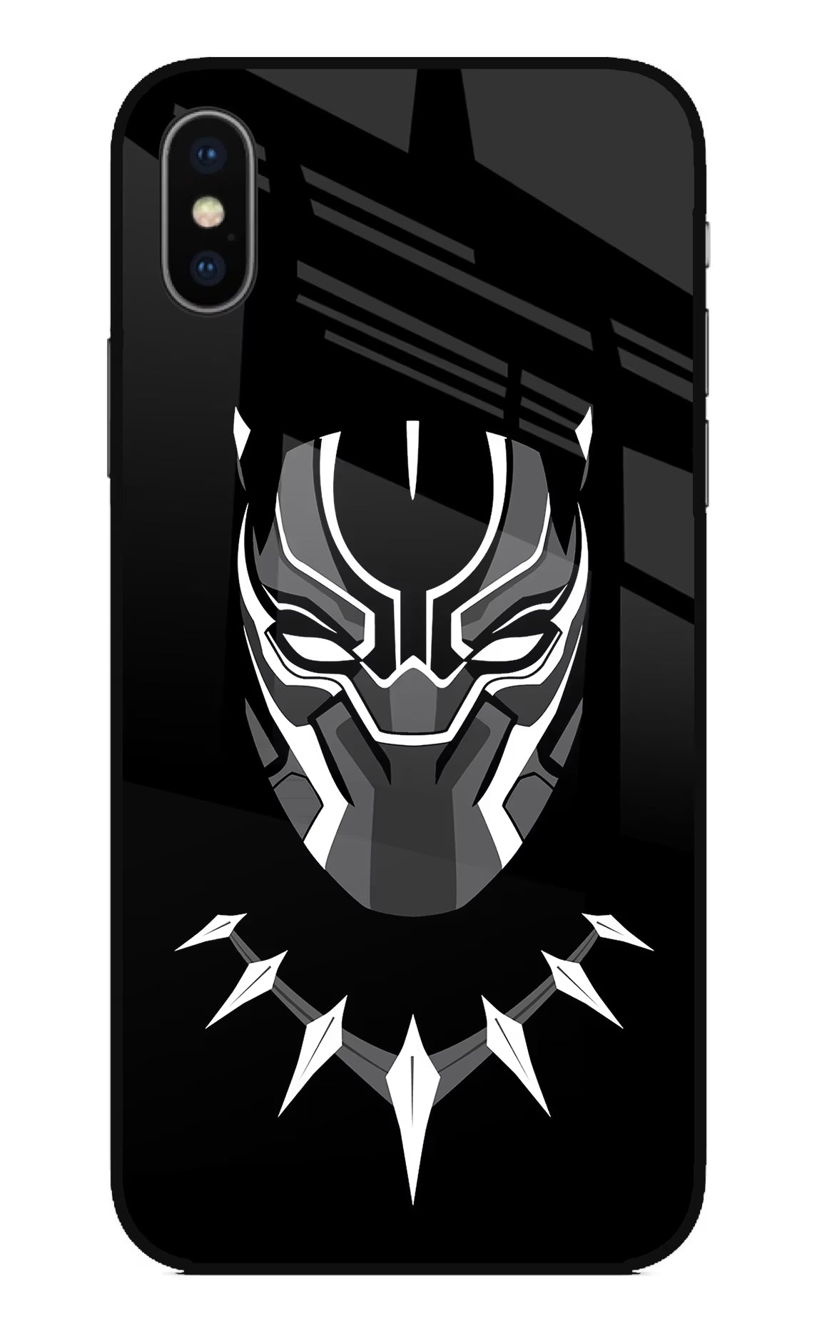 Black Panther iPhone X Glass Case Back Cover by Casekaro