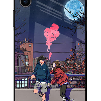 Chilling Couple iPhone X Glass Case
