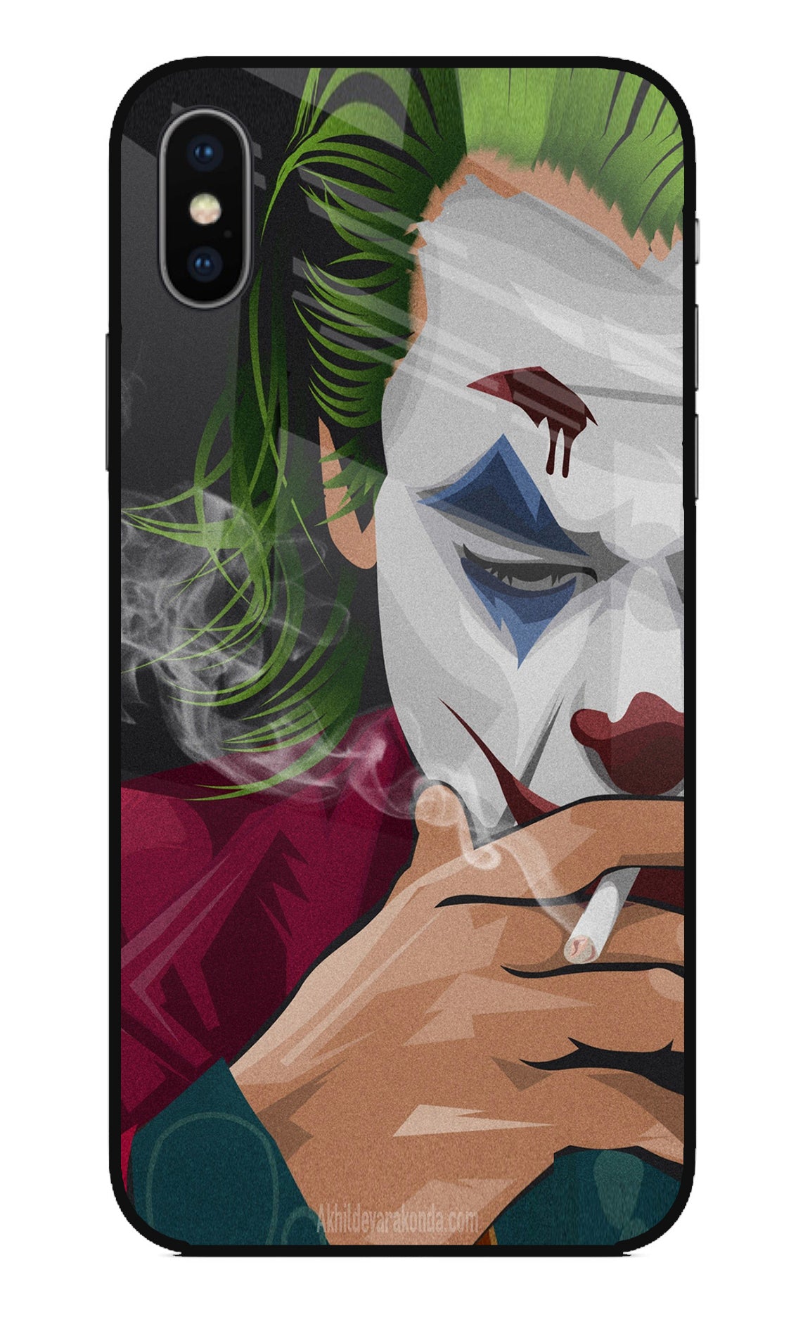 Joker Smoking iPhone X Glass Case