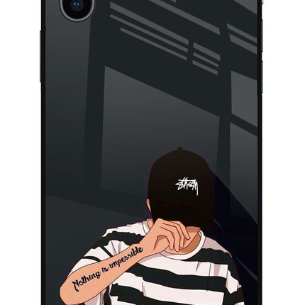 Aesthetic Boy iPhone X Glass Case