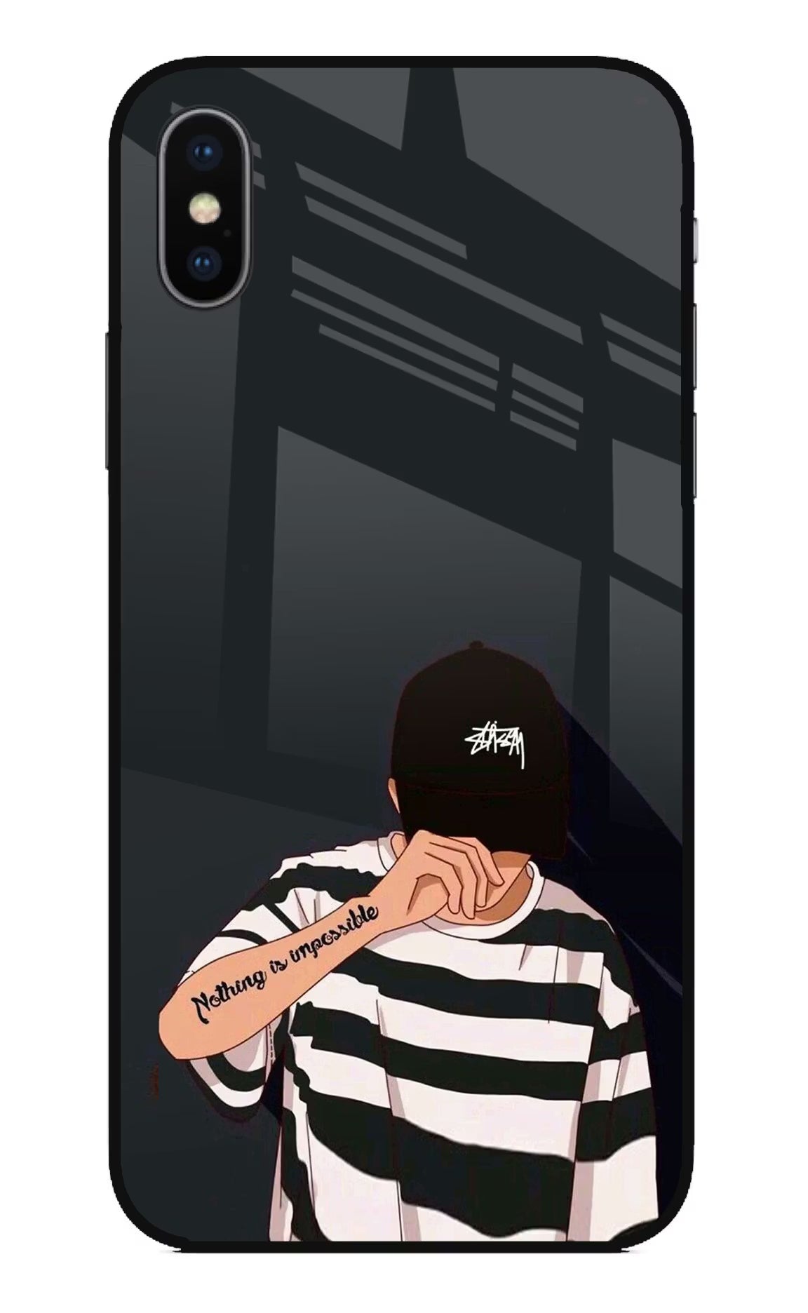 Aesthetic Boy iPhone X Glass Case Back Cover by Casekaro