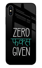 Zero Fucks Given iPhone X Glass Case