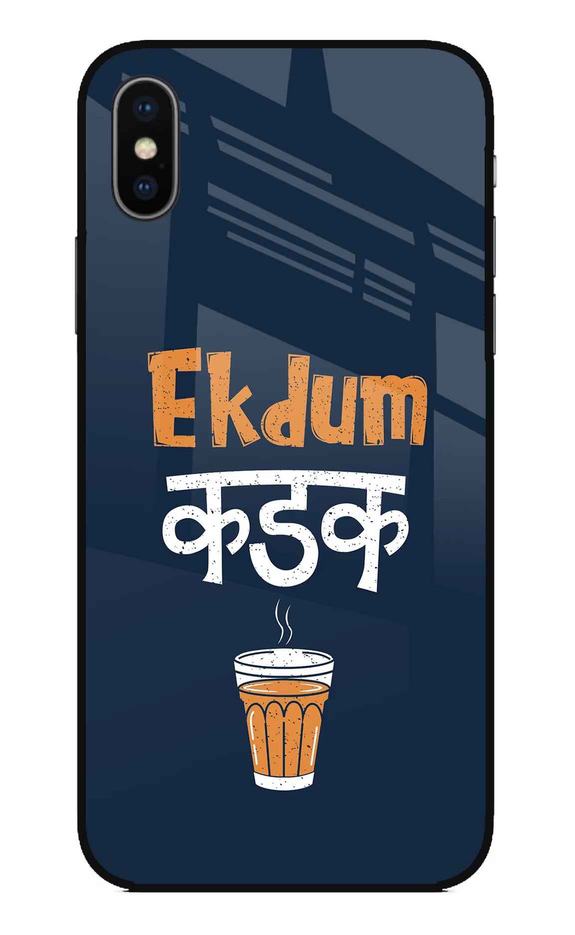 Ekdum Kadak Chai iPhone X Glass Case Back Cover by Casekaro