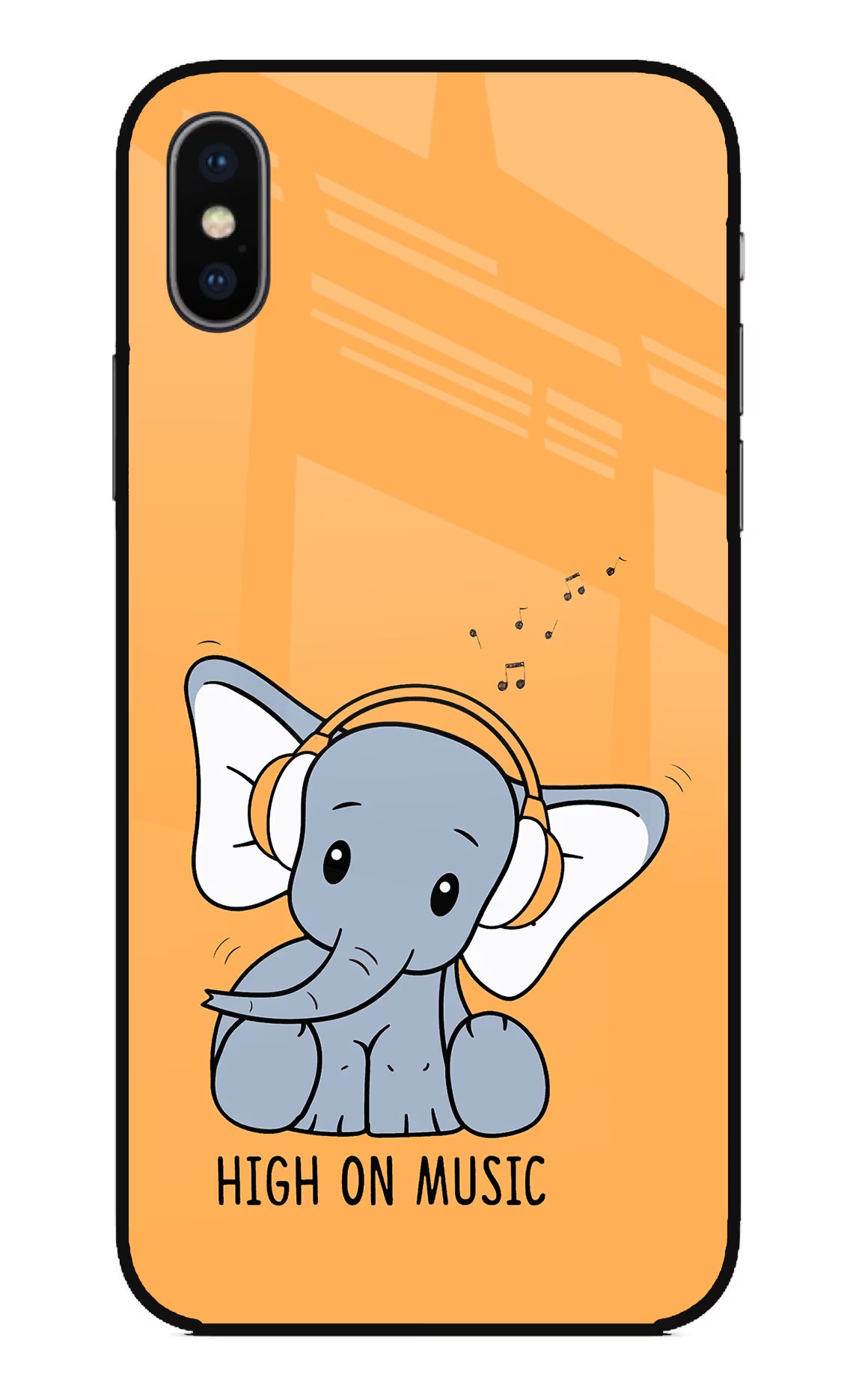High On Music iPhone X Glass Case Back Cover by Casekaro