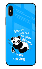 Keep Sleeping iPhone X Glass Case Back Cover by Casekaro
